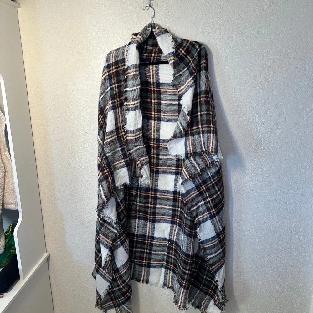 Oversized Blanket Scarf Plaid Tartan Shawl Wrap‎ Women Winter Fall Fashion